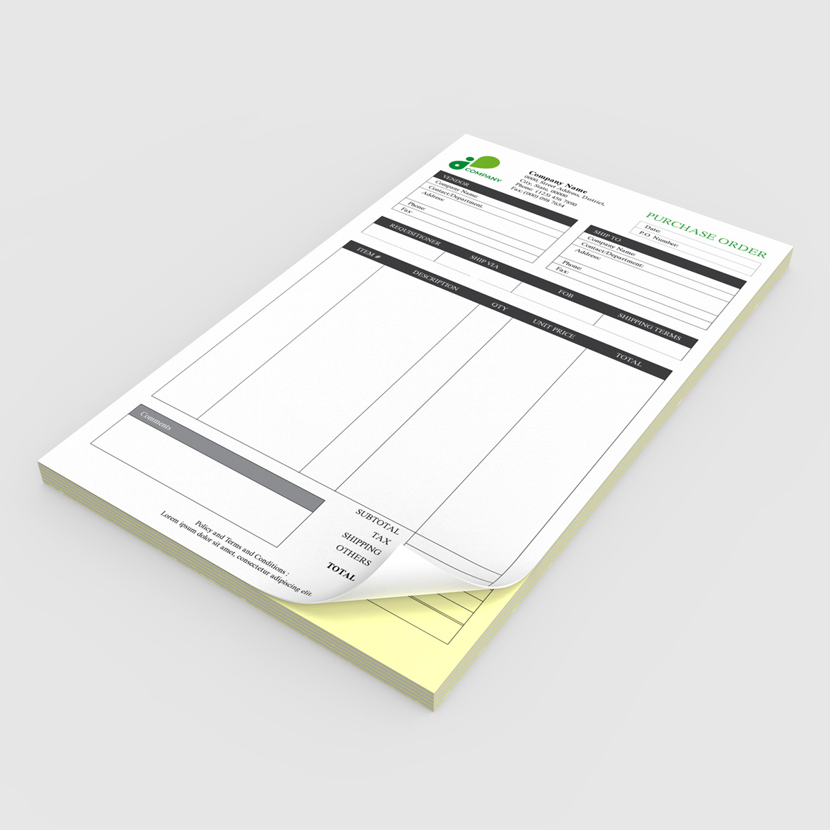 2-Part Carbonless Forms 2-Part NCR business invoice