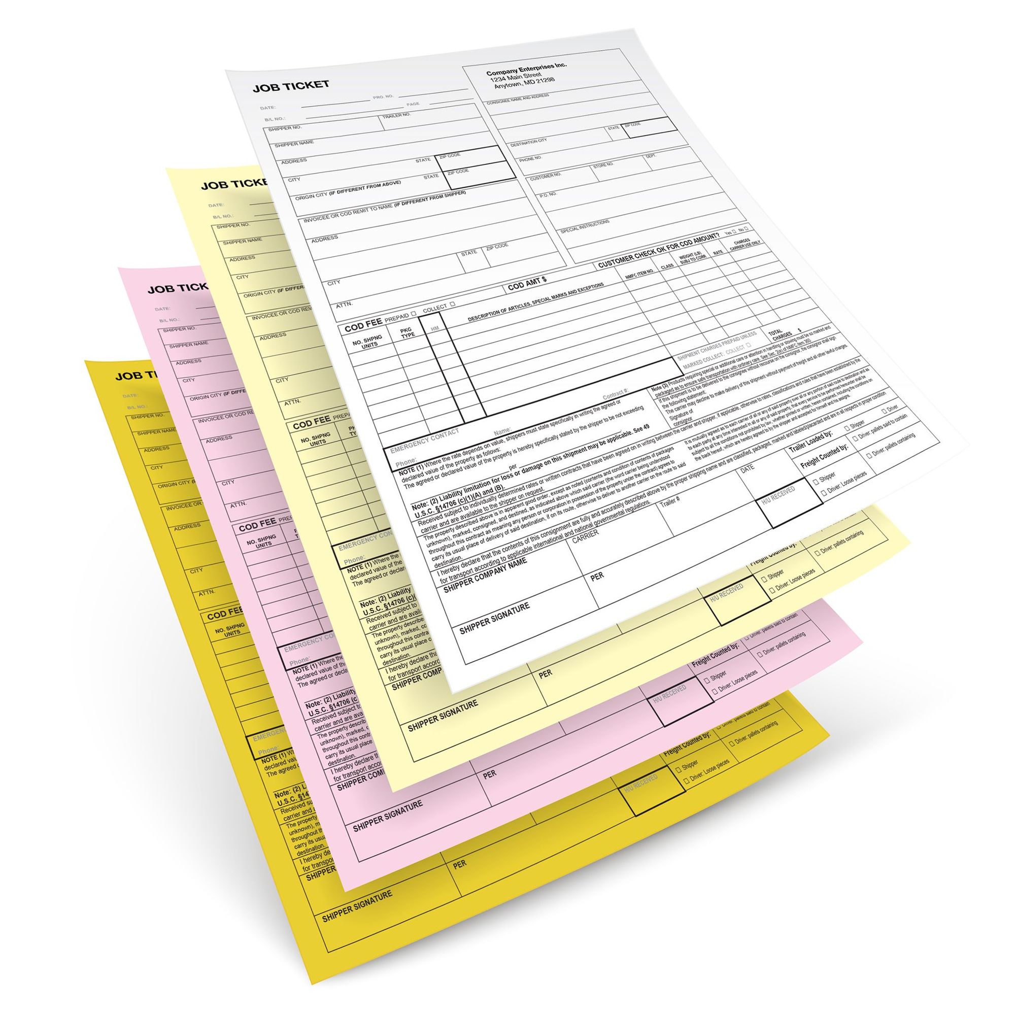 4-Part Carbonless Forms 4-part form business invoice