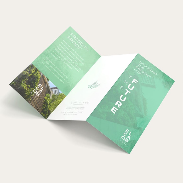 70lb Premium Opaque Brochures A flyer with 2 folds