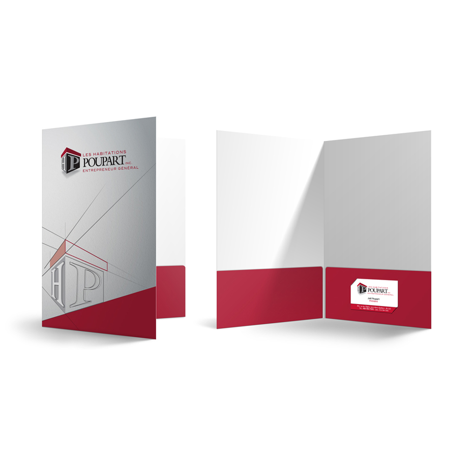 pocket folder with matte finish