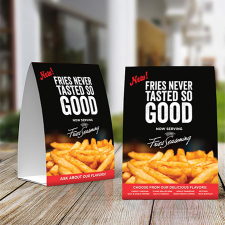 Table Tents with Matte Finish table tent